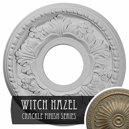 Ekena Millwork Helene Ceiling Medallion (Canopies up to 5 1/4"), 11 7/8"OD x 3 5/8"ID x 7/8"P, Witch Hazel Crackle CM11HEWHC